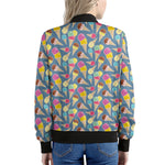 Colorful Ice Cream Pattern Print Women's Bomber Jacket