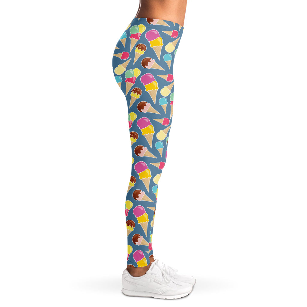 Colorful Ice Cream Pattern Print Women's Leggings