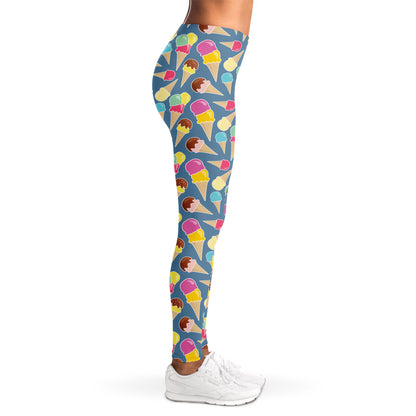 Colorful Ice Cream Pattern Print Women's Leggings