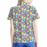 Colorful Ice Cream Pattern Print Women's Polo Shirt