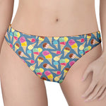 Colorful Ice Cream Pattern Print Women's Thong