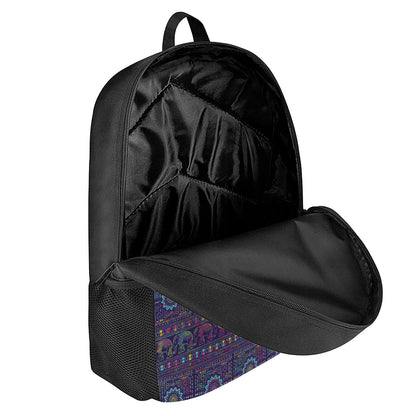 Colorful Indian Elephant Pattern Print 17 Inch Backpack