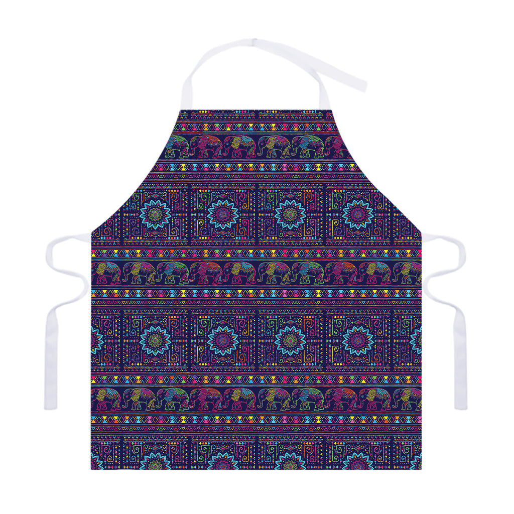 Colorful Indian Elephant Pattern Print Adjustable Apron