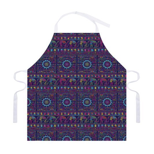 Colorful Indian Elephant Pattern Print Adjustable Apron