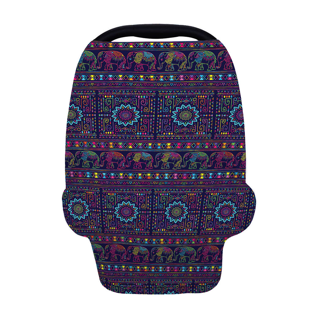 Colorful Indian Elephant Pattern Print Baby Seat Cover