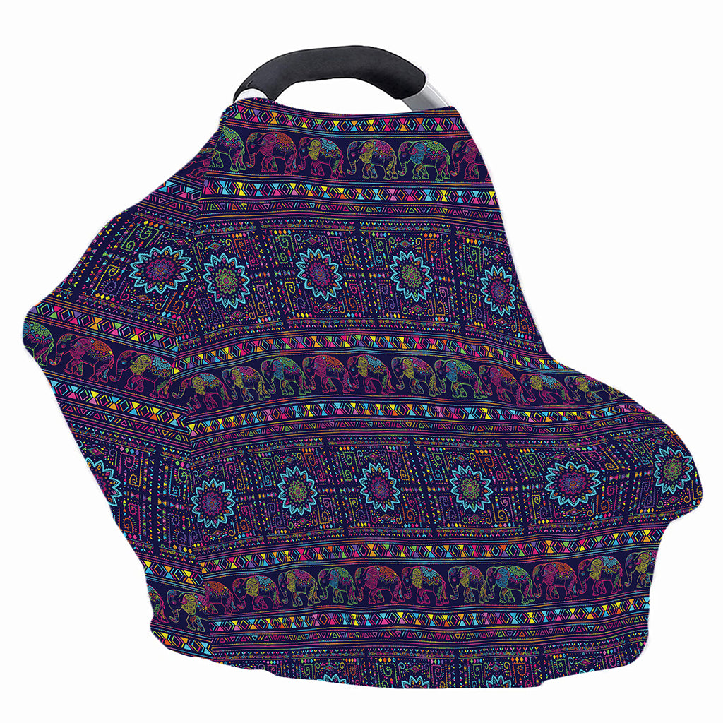 Colorful Indian Elephant Pattern Print Baby Seat Cover