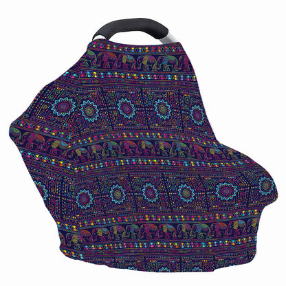 Colorful Indian Elephant Pattern Print Baby Seat Cover