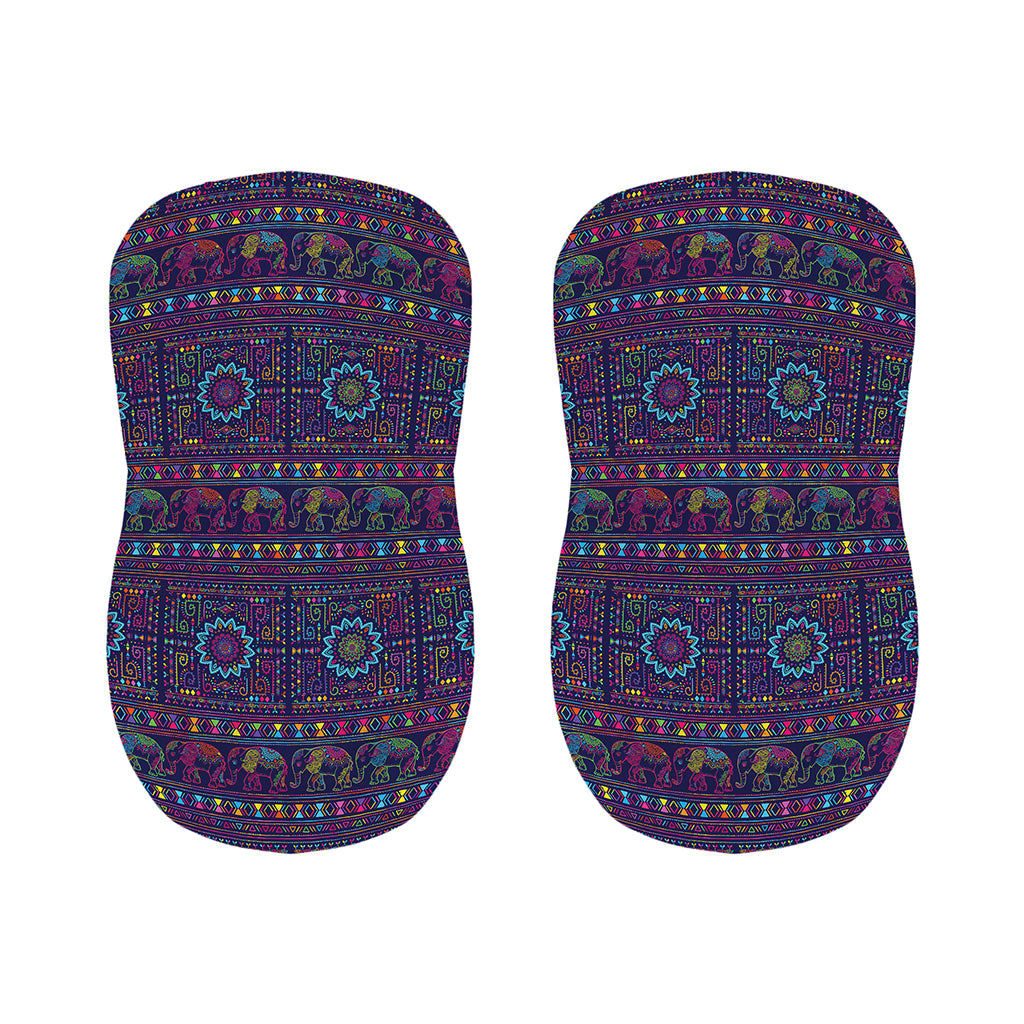 Colorful Indian Elephant Pattern Print Bar Stool Covers