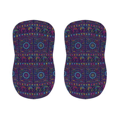 Colorful Indian Elephant Pattern Print Bar Stool Covers
