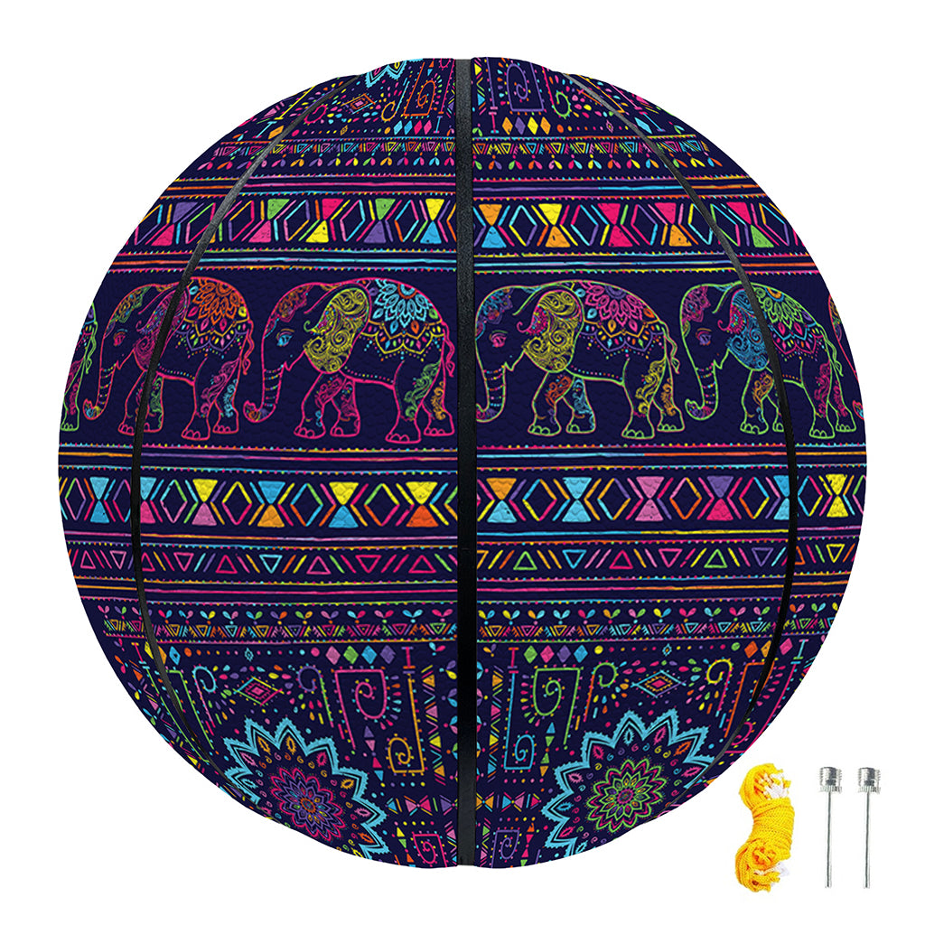 Colorful Indian Elephant Pattern Print Basketball