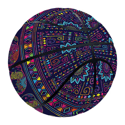 Colorful Indian Elephant Pattern Print Basketball