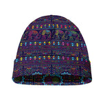 Colorful Indian Elephant Pattern Print Beanie