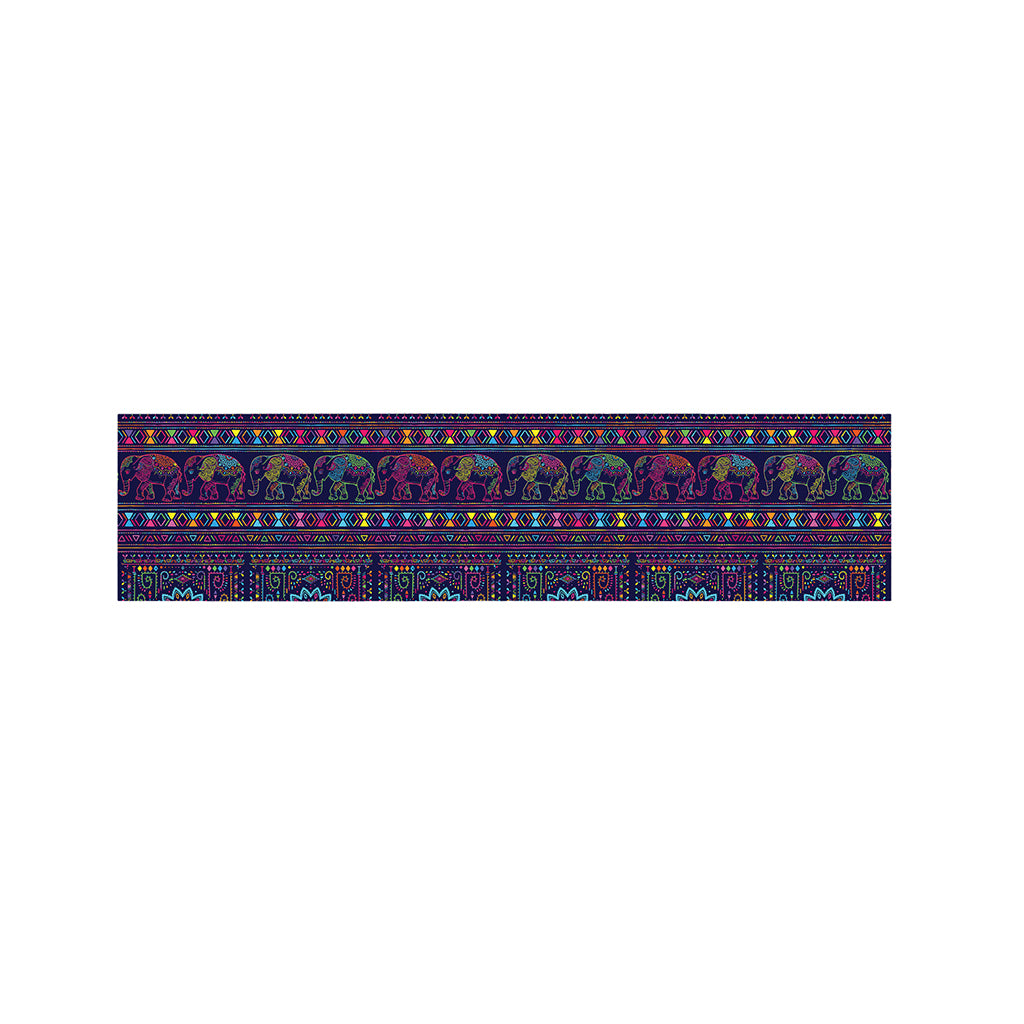 Colorful Indian Elephant Pattern Print Bed Runner