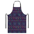 Colorful Indian Elephant Pattern Print Bib Apron With Pocket