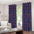 Colorful Indian Elephant Pattern Print Dimout Grommet Curtains