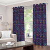 Colorful Indian Elephant Pattern Print Blackout Grommet Curtains