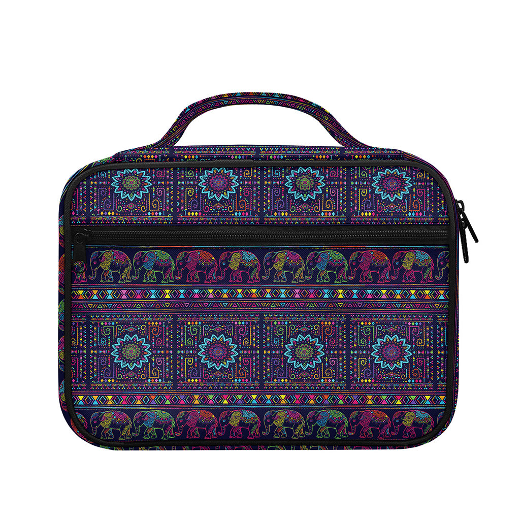 Colorful Indian Elephant Pattern Print Briefcase Bible Bag
