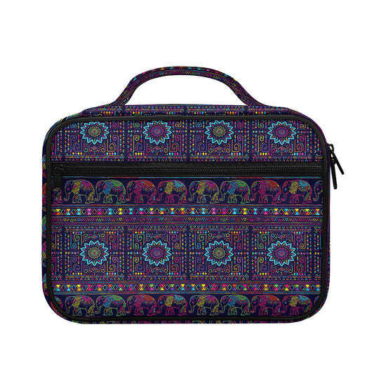 Colorful Indian Elephant Pattern Print Briefcase Bible Bag