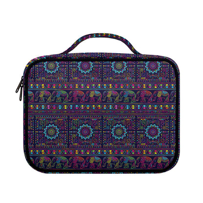 Colorful Indian Elephant Pattern Print Briefcase Bible Bag