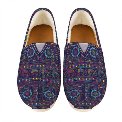 Colorful Indian Elephant Pattern Print Casual Shoes