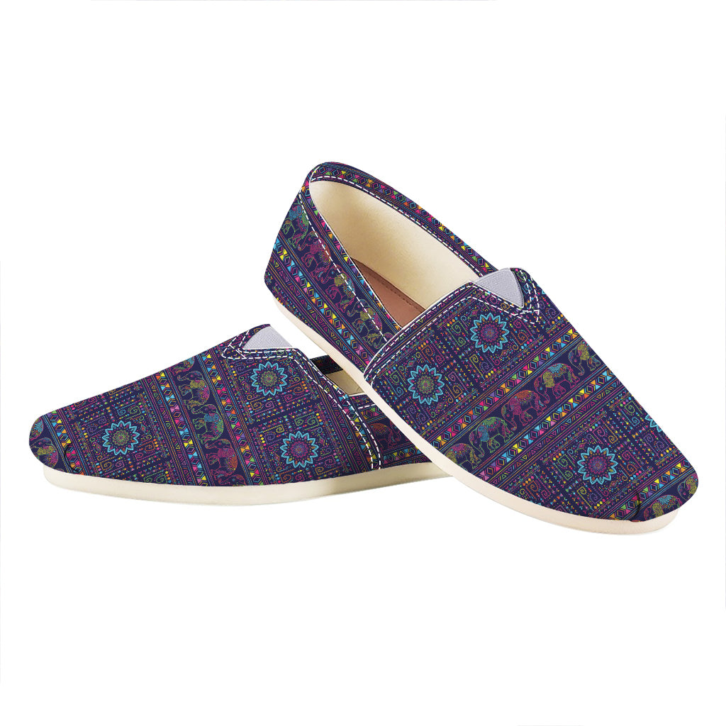Colorful Indian Elephant Pattern Print Casual Shoes