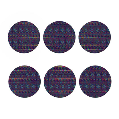 Colorful Indian Elephant Pattern Print Coaster Set