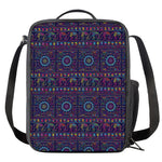 Colorful Indian Elephant Pattern Print Crossbody Lunch Bag