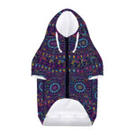 Colorful Indian Elephant Pattern Print Dog Zip Up Hoodie