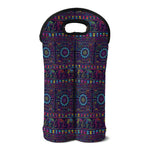 Colorful Indian Elephant Pattern Print Double Neoprene Wine Tote