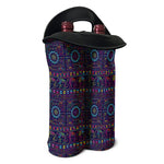 Colorful Indian Elephant Pattern Print Double Neoprene Wine Tote