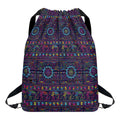 Colorful Indian Elephant Pattern Print Drawstring Backpack