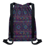 Colorful Indian Elephant Pattern Print Drawstring Backpack