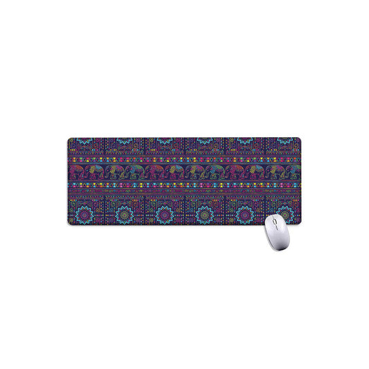 Colorful Indian Elephant Pattern Print Extended Mouse Pad