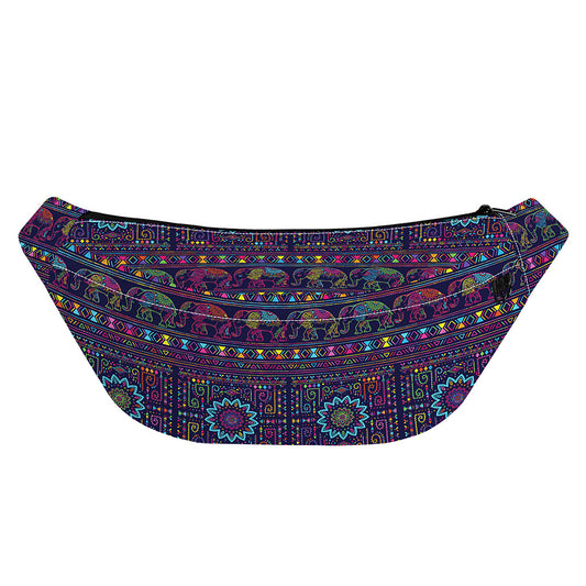 Colorful Indian Elephant Pattern Print Fanny Pack