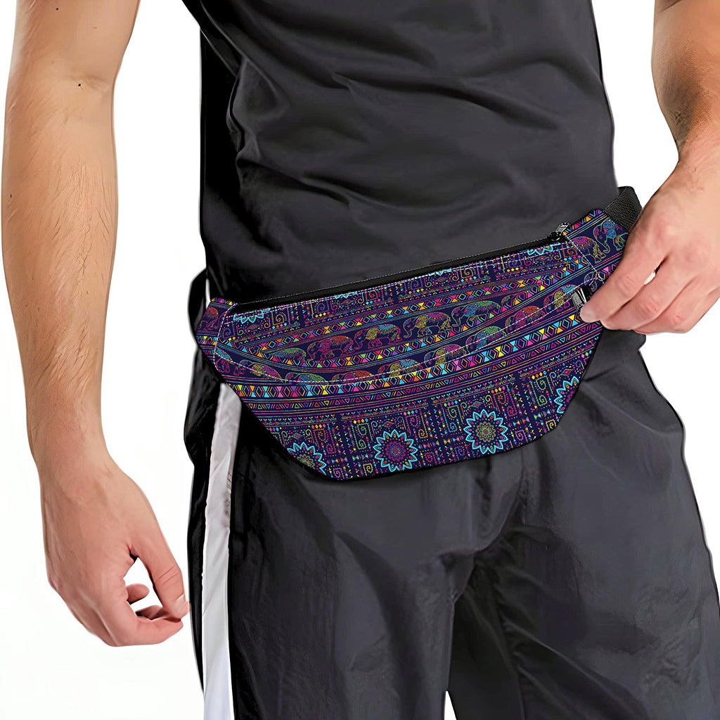 Colorful Indian Elephant Pattern Print Fanny Pack