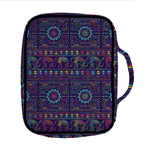 Colorful Indian Elephant Pattern Print Front Pocket Bible Bag