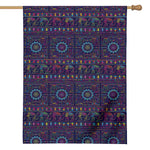 Colorful Indian Elephant Pattern Print House Flag