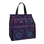 Colorful Indian Elephant Pattern Print Insulated Lunch Tote