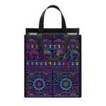 Colorful Indian Elephant Pattern Print Insulated Lunch Tote