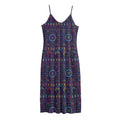 Colorful Indian Elephant Pattern Print Jersey Midi Cami Dress