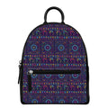 Colorful Indian Elephant Pattern Print Leather Backpack
