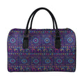 Colorful Indian Elephant Pattern Print Leather Duffel Bag