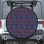 Colorful Indian Elephant Pattern Print Leather Spare Tire Cover