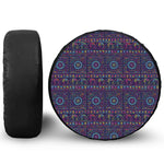 Colorful Indian Elephant Pattern Print Leather Spare Tire Cover