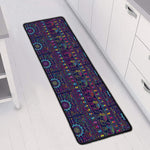 Colorful Indian Elephant Pattern Print Long Kitchen Mat