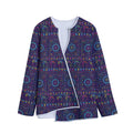 Colorful Indian Elephant Pattern Print Long Sleeve Short Coat