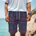 Colorful Indian Elephant Pattern Print Men's Cargo Shorts
