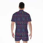 Colorful Indian Elephant Pattern Print Men's Rompers
