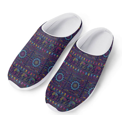 Colorful Indian Elephant Pattern Print Mesh Casual Shoes