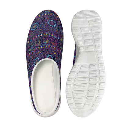 Colorful Indian Elephant Pattern Print Mesh Casual Shoes